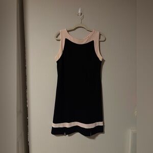 Ronni Nicole Black Ribbed Dress with Light Pink Trim 10